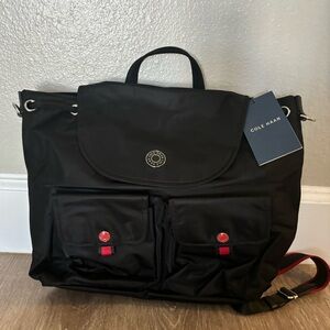 Cole Haan Nylon Flap Black Backpack - NWT